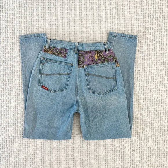 VINTAGE 90’s Jordache Rare High Waisted Patchwork Jeans - Picture 6 of 8